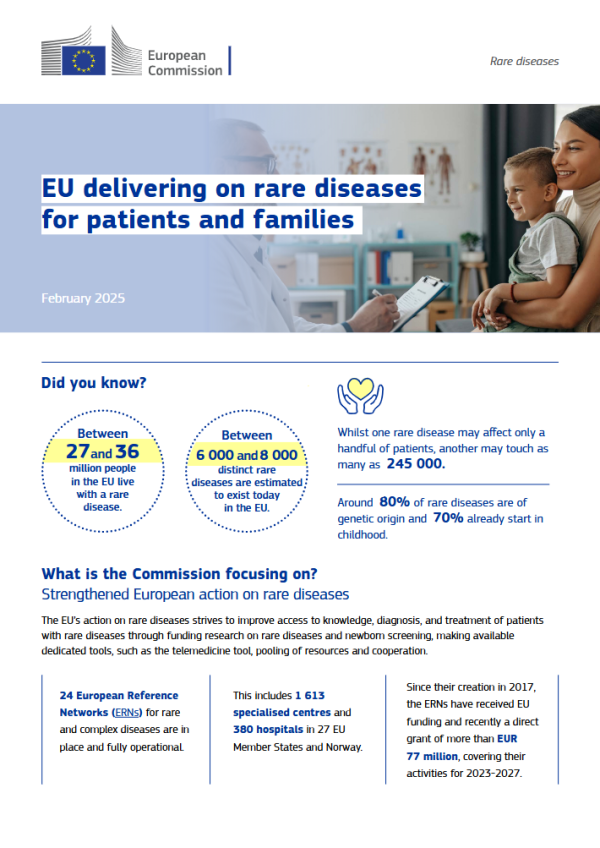 Factsheet - EU delivering on rare diseases for patients and families