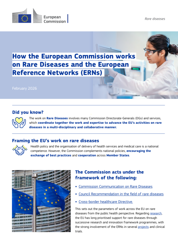 Factsheet – How the European Commission works on Rare Diseases and the European Reference Networks (ERNs)