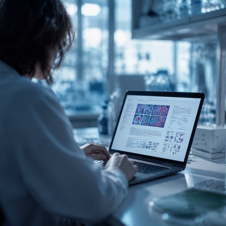 Scientist reading a journal article 2026
