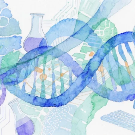 collaborative research abstract watercolor